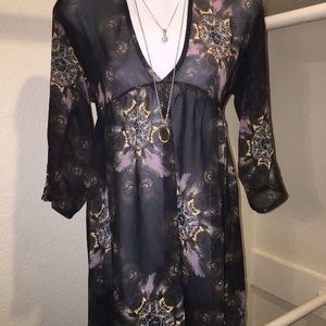 Iron fist wolf and dream catcher print dress